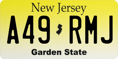 NJ license plate A49RMJ
