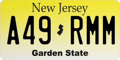 NJ license plate A49RMM