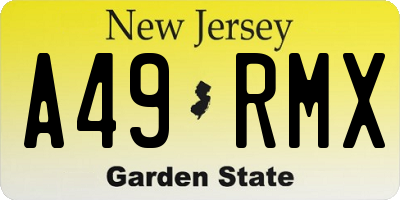 NJ license plate A49RMX