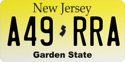 NJ license plate A49RRA