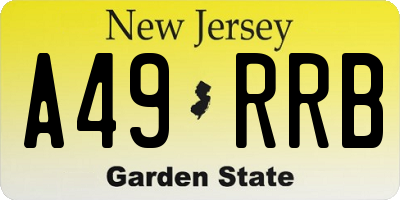 NJ license plate A49RRB