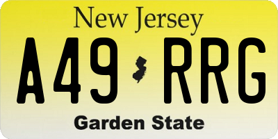 NJ license plate A49RRG