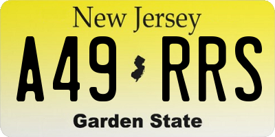 NJ license plate A49RRS