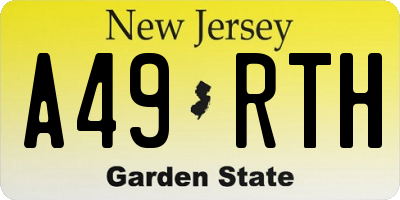 NJ license plate A49RTH