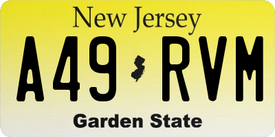 NJ license plate A49RVM