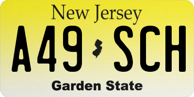 NJ license plate A49SCH