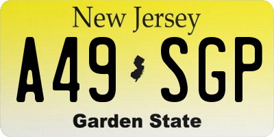 NJ license plate A49SGP