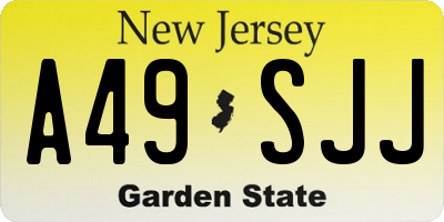 NJ license plate A49SJJ