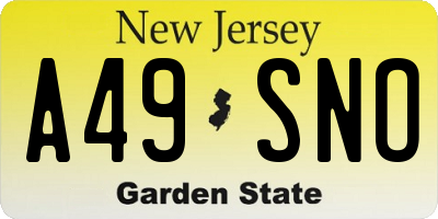 NJ license plate A49SNO