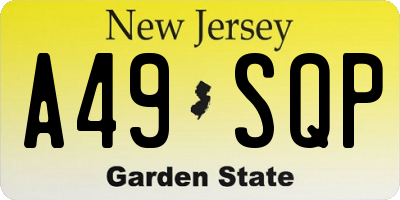 NJ license plate A49SQP