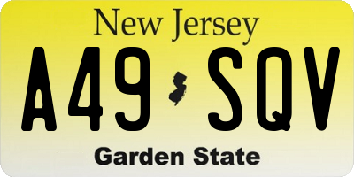 NJ license plate A49SQV