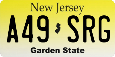 NJ license plate A49SRG