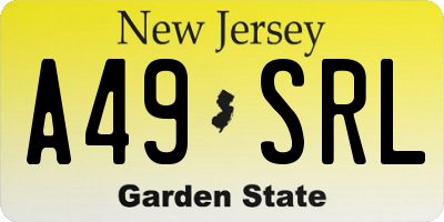 NJ license plate A49SRL