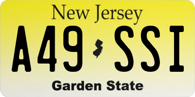 NJ license plate A49SSI