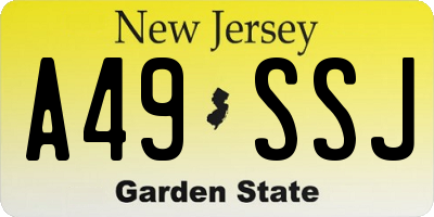 NJ license plate A49SSJ