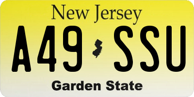 NJ license plate A49SSU