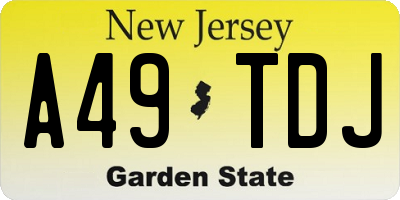 NJ license plate A49TDJ