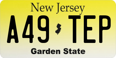 NJ license plate A49TEP