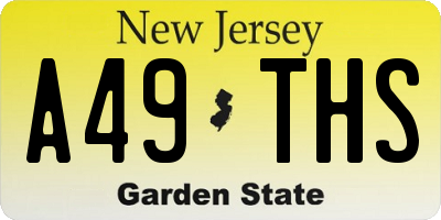 NJ license plate A49THS