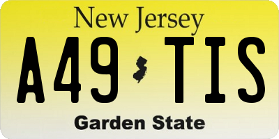 NJ license plate A49TIS