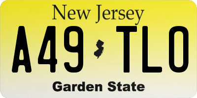 NJ license plate A49TLO