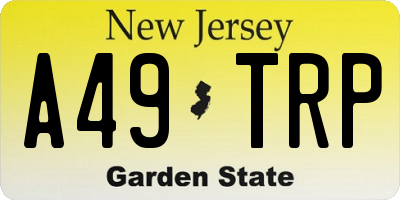 NJ license plate A49TRP