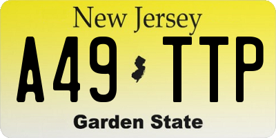 NJ license plate A49TTP