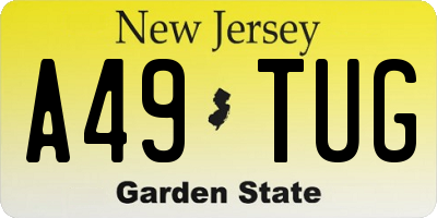 NJ license plate A49TUG
