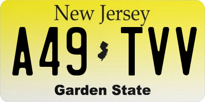 NJ license plate A49TVV