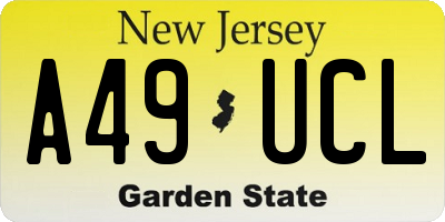 NJ license plate A49UCL