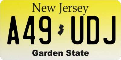 NJ license plate A49UDJ