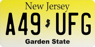NJ license plate A49UFG