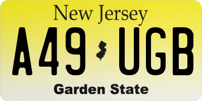 NJ license plate A49UGB