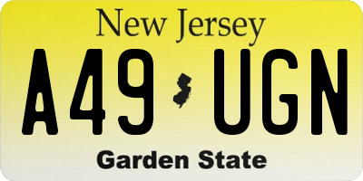 NJ license plate A49UGN