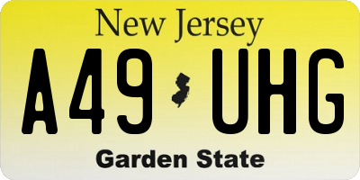 NJ license plate A49UHG
