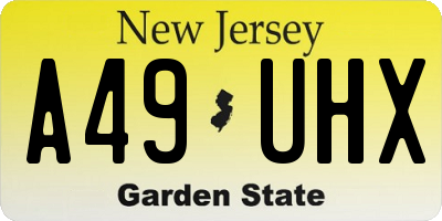 NJ license plate A49UHX