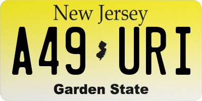 NJ license plate A49URI