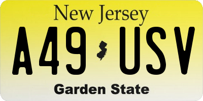 NJ license plate A49USV