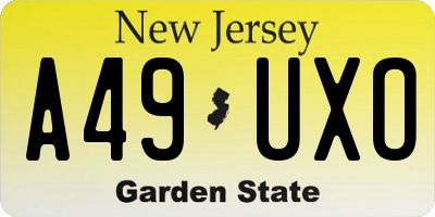 NJ license plate A49UXO