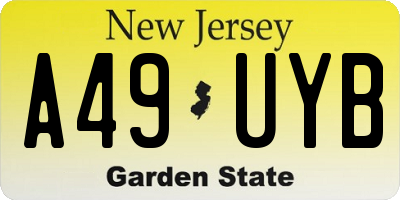 NJ license plate A49UYB