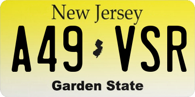 NJ license plate A49VSR