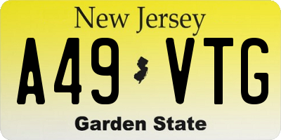 NJ license plate A49VTG