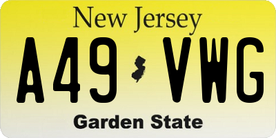 NJ license plate A49VWG