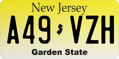 NJ license plate A49VZH