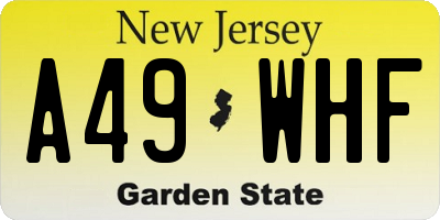 NJ license plate A49WHF