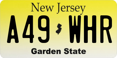 NJ license plate A49WHR