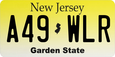 NJ license plate A49WLR
