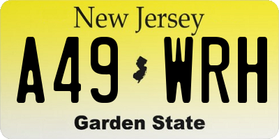 NJ license plate A49WRH