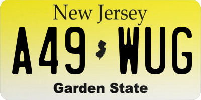 NJ license plate A49WUG