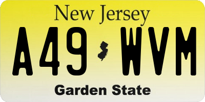 NJ license plate A49WVM